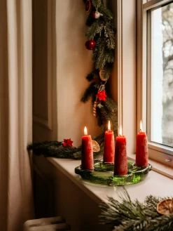 Kerzenmanufaktur, Imkerei & Gänserei Stephan Becker Adventskerzen Bienenwachs Rot Hot