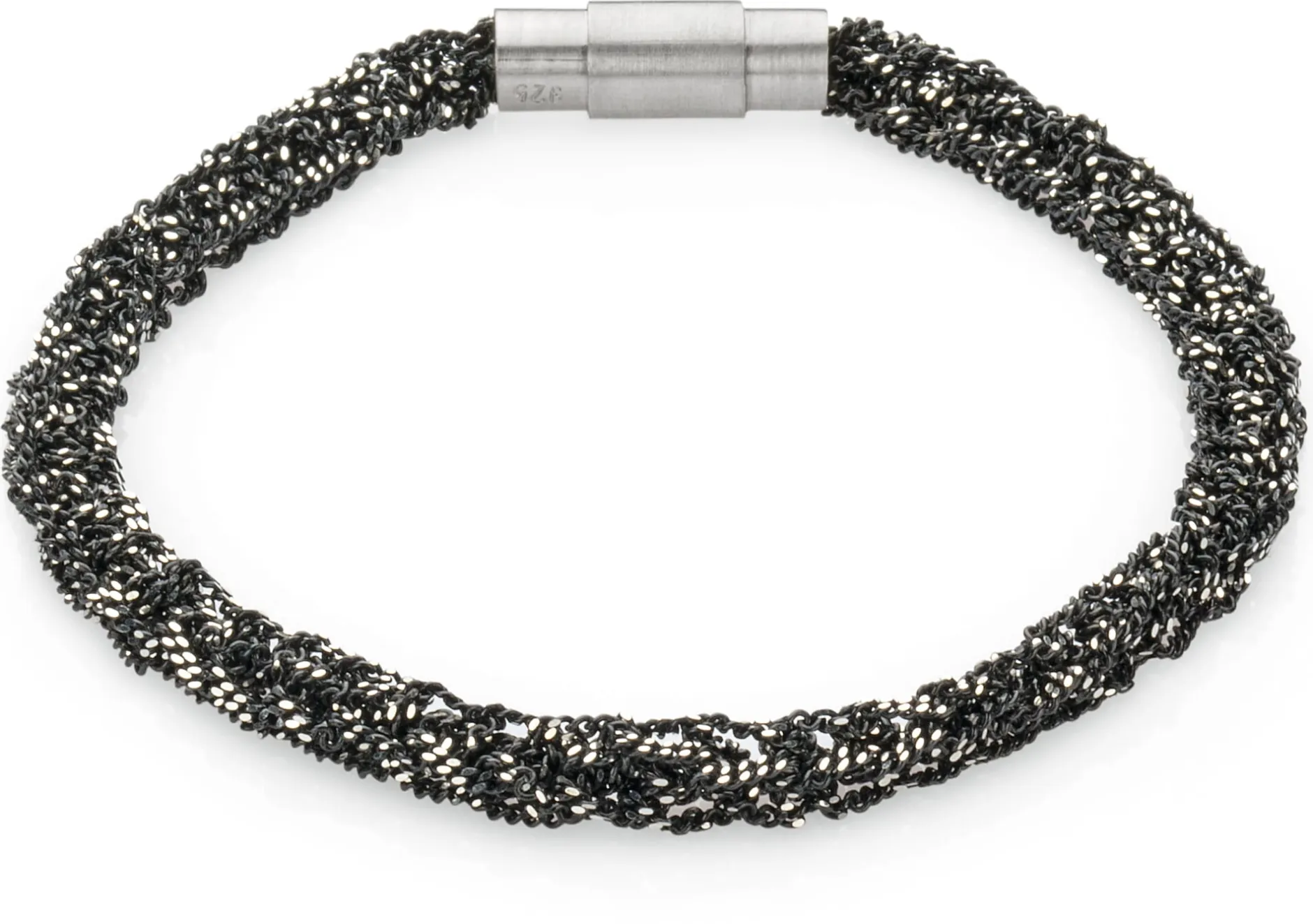 Maria Rzewuska Designerschmuck Armband gestrickt, Silber oxidiert Best