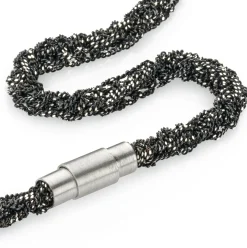 Maria Rzewuska Designerschmuck Armband gestrickt, Silber oxidiert Best