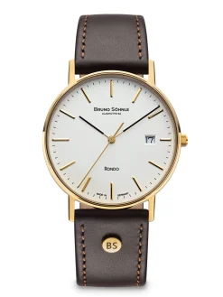 Bruno Söhnle Glashütte Armbanduhr Rondo Gold Ø 38 mm Quarz Hot