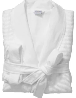 Manufactum Bademantel Waffelpiqué und Frottier Unisex Weiß Best