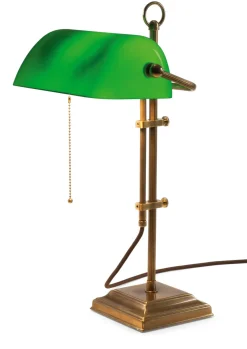 Berliner Messinglampen Bankerleuchte Grün New