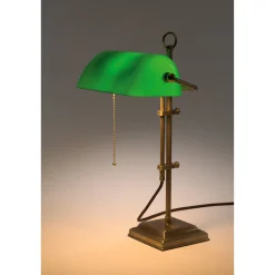 Berliner Messinglampen Bankerleuchte Grün New