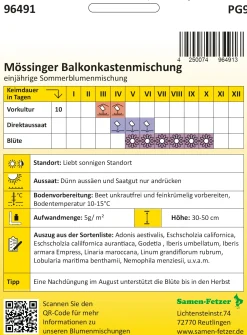 Samen-Fetzer Blumensamen Mössinger Balkonkastenmischung Online