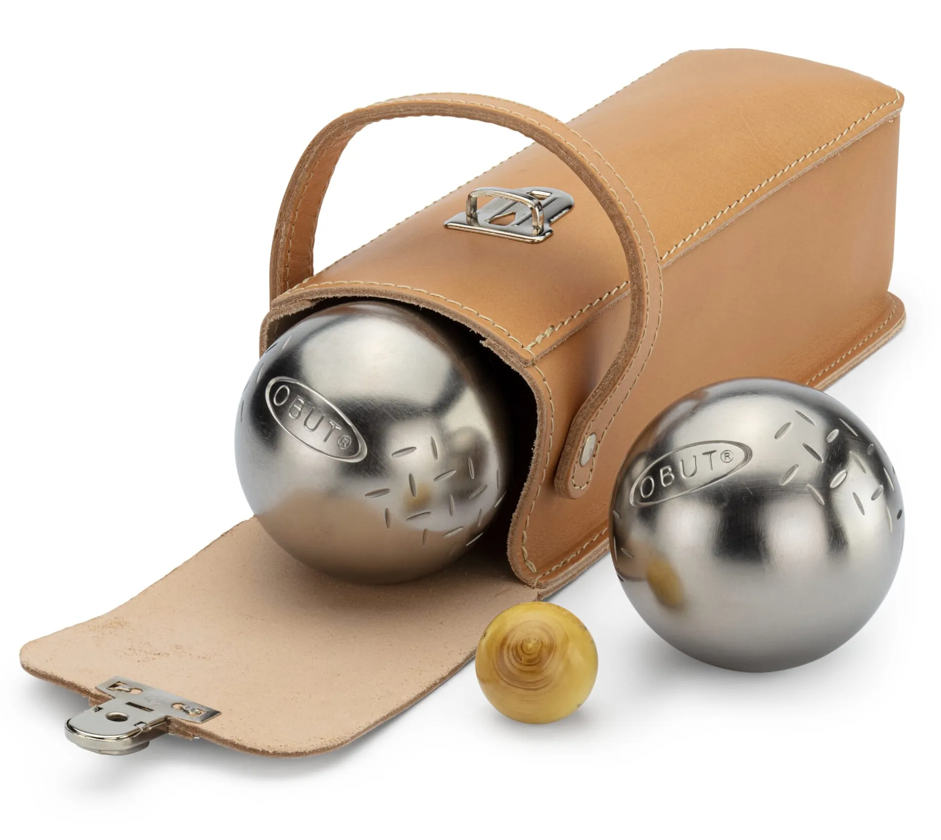 Boules Matz Bouletasche Leder für 3 Kugeln New