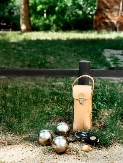 Boules Matz Bouletasche Leder für 3 Kugeln New