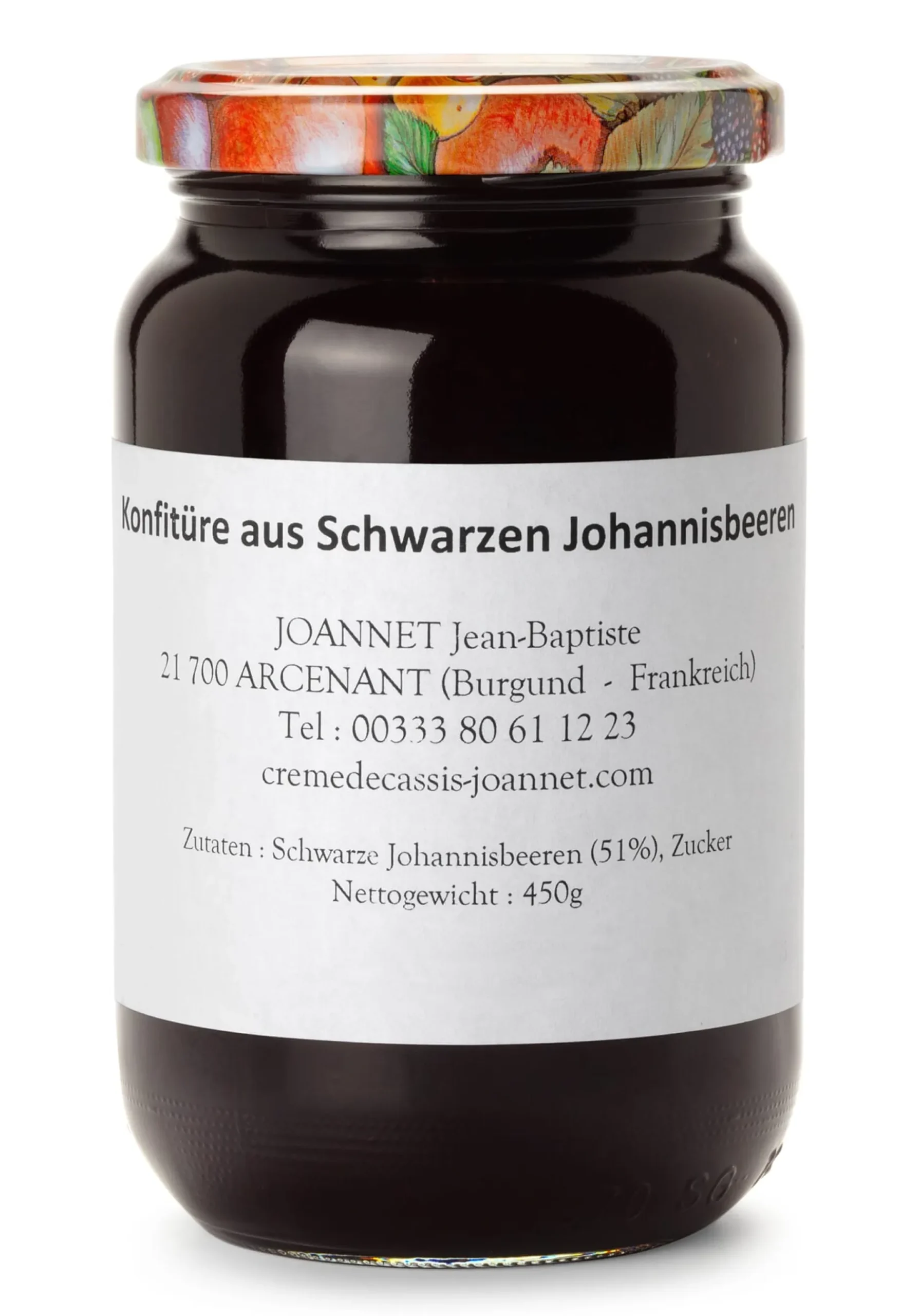 SARL Liqueurs Jean. Baptiste Joannet Cassiskonfitüre aus dem Burgund