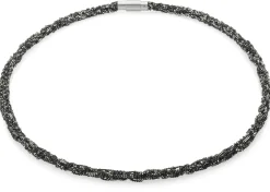 Maria Rzewuska Designerschmuck Collier gestrickt, Silber oxidiert Clearance