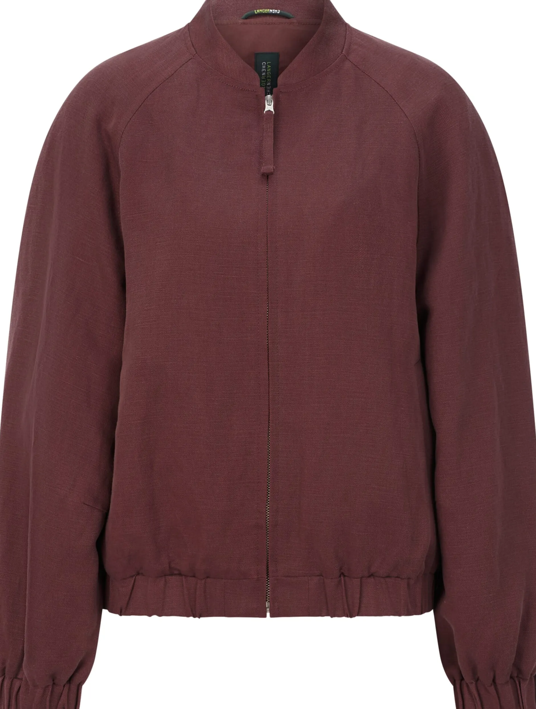 LangerChen Damenblouson Lyocell-Leinen Weinrot Discount