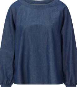CARE BY ME Damenbluse Baumwolle Denimblau Sale