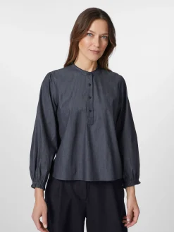 Christiane Strobel Damenbluse Chambray Blau Best