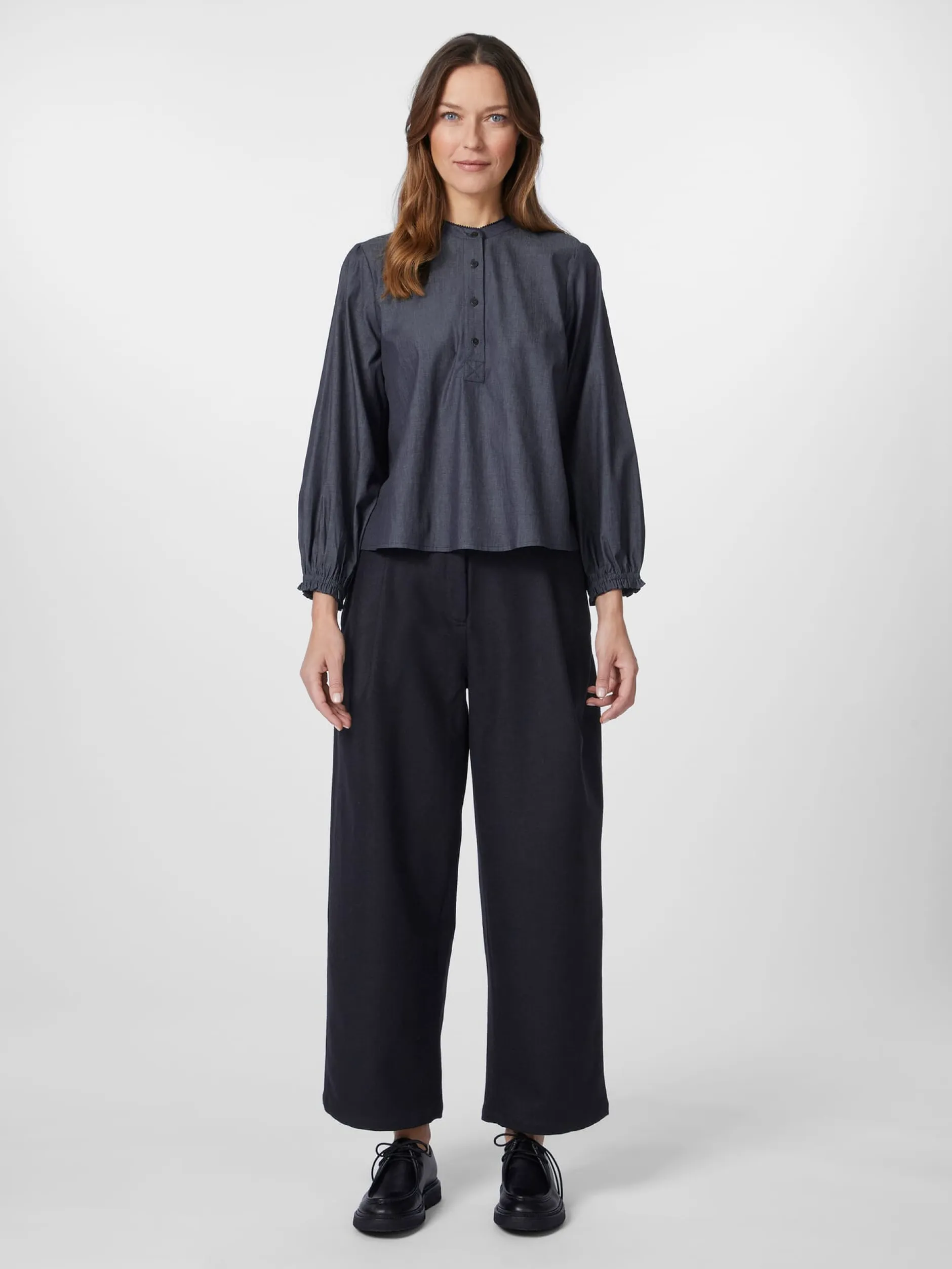 Christiane Strobel Damenbluse Chambray Blau Best