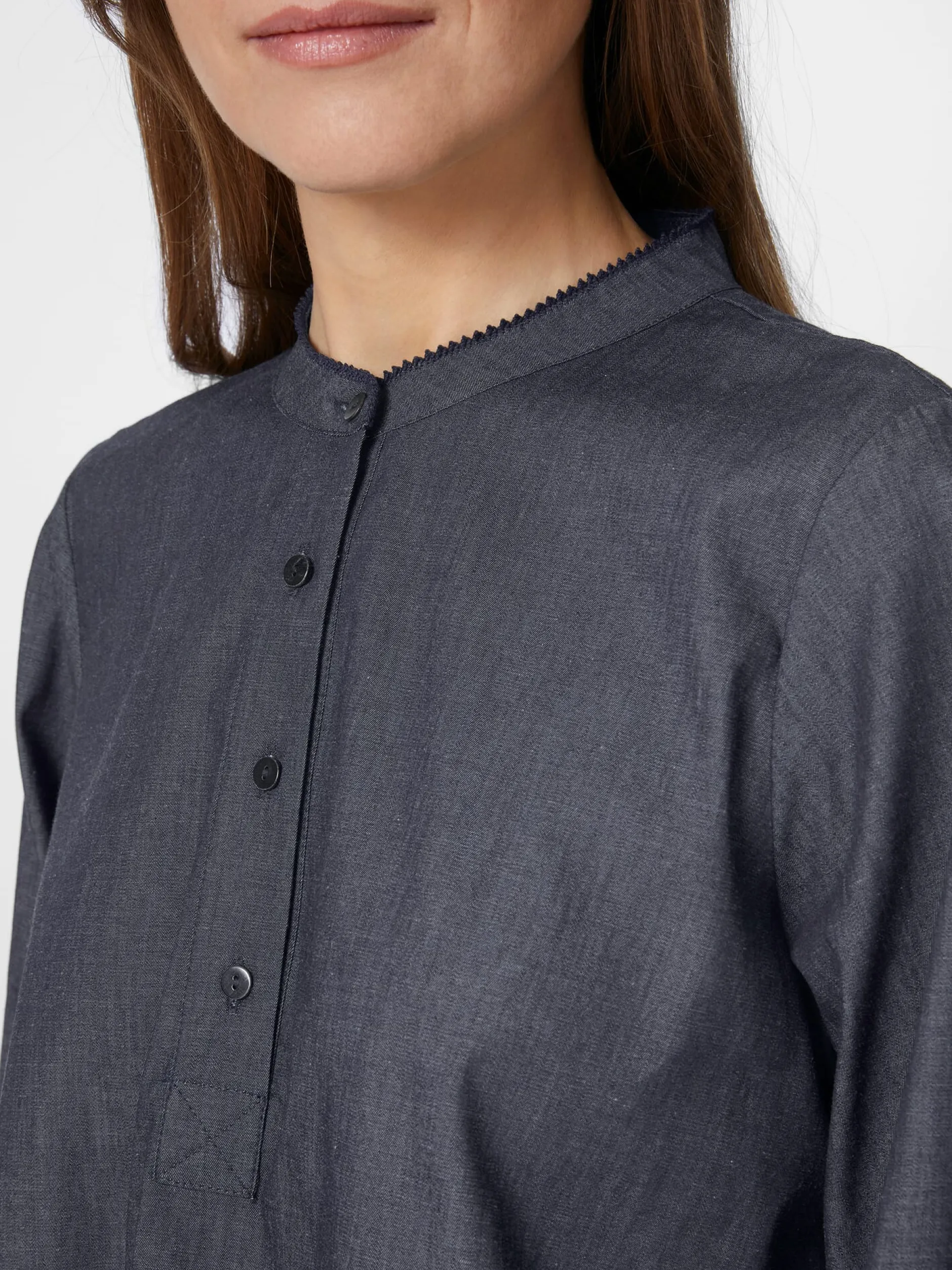 Christiane Strobel Damenbluse Chambray Blau Best