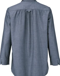 Christiane Strobel Damenbluse Chambray Mittelblau Clearance