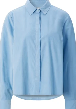 Knowledge Cotton Apparel Damenbluse Feincord Hellblau Best