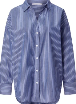 LANIUS Damenbluse gestreift Blau Hot