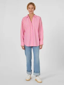 LANIUS Damenbluse gestreift Rosa Outlet