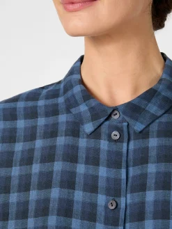 Oska Damenbluse kariert Blau Best