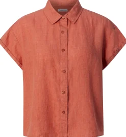 Knowledge Cotton Apparel Damenbluse Kurzarm Orange Online
