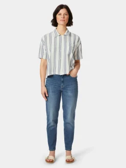 Knowledge Cotton Apparel Damenbluse Kurzarm