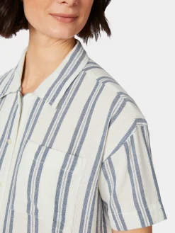 Knowledge Cotton Apparel Damenbluse Kurzarm