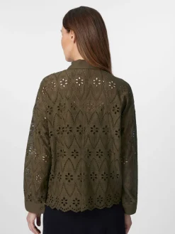 LANIUS Damenbluse Lochspitze Oliv Clearance