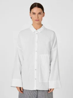 Oska Damenbluse mit aufgesetzter Tasche Weiß Outlet