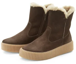 Werner Schuhe Damenboot mit Lammfell Braun Online