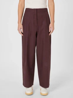 Christiane Strobel Damen-Bundfaltenhose Weinrot Hot