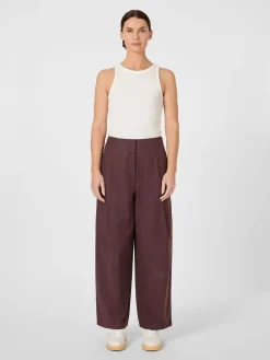 Christiane Strobel Damen-Bundfaltenhose Weinrot Hot