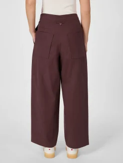 Christiane Strobel Damen-Bundfaltenhose Weinrot Hot