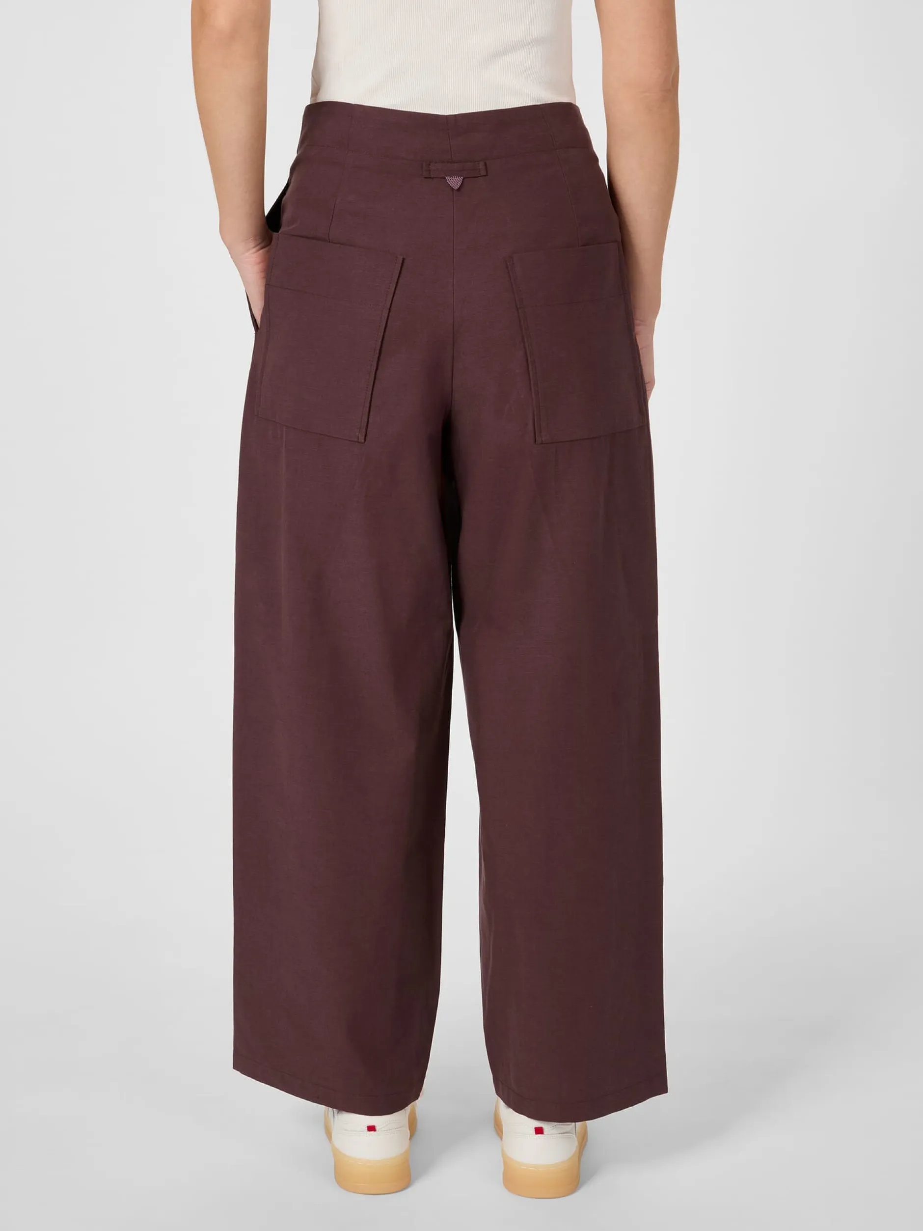 Christiane Strobel Damen-Bundfaltenhose Weinrot Hot