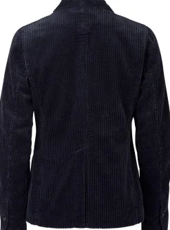 Hannes Roether Damen-Cordblazer Dunkelblau
