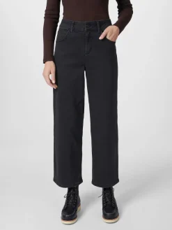 LANIUS Damen-Cropped-Jeans Schwarz Hot