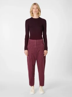 Oska Damen-Feincordhose Weinrot New