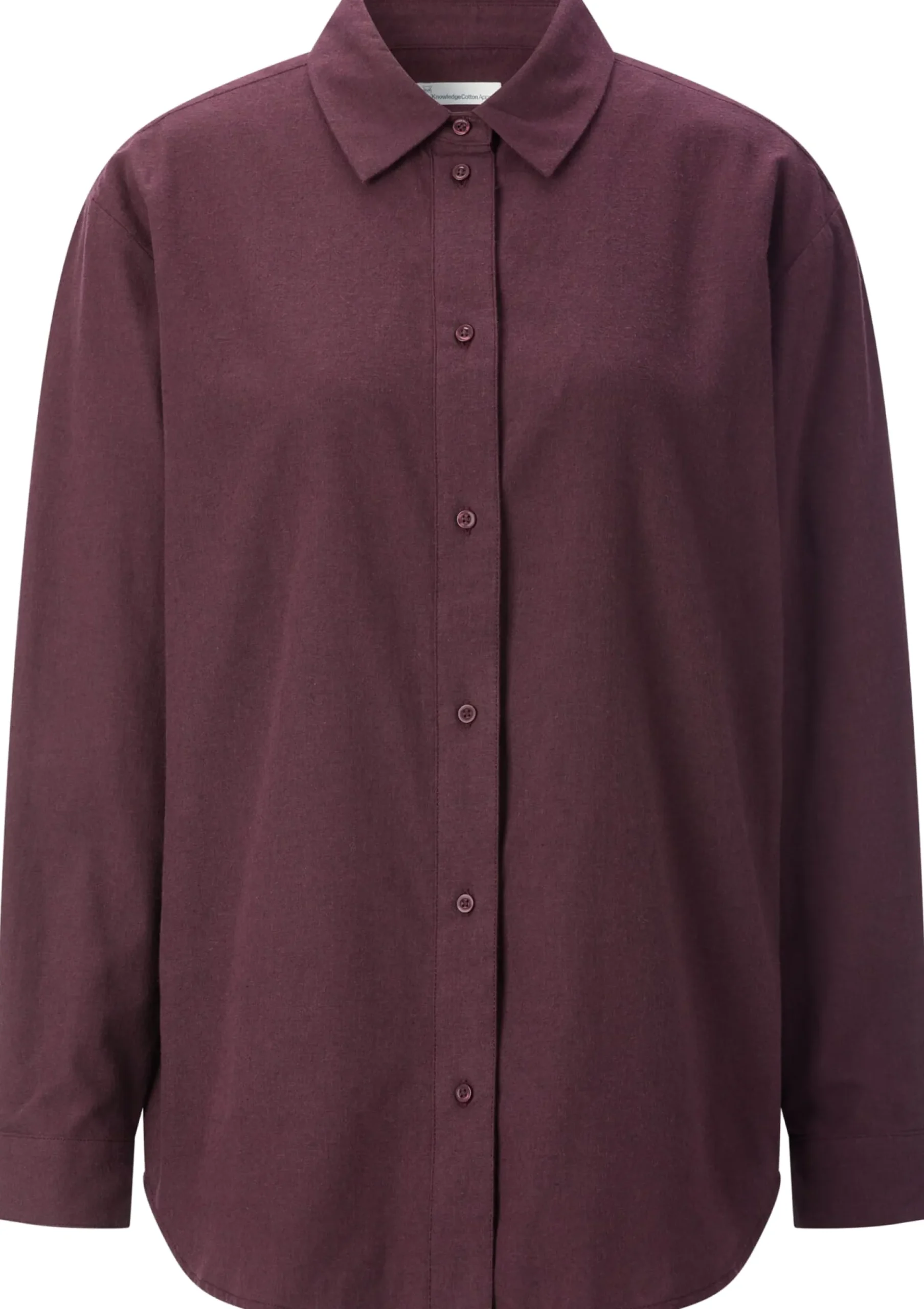 Knowledge Cotton Apparel Damen-Flanellbluse Weinrot Sale