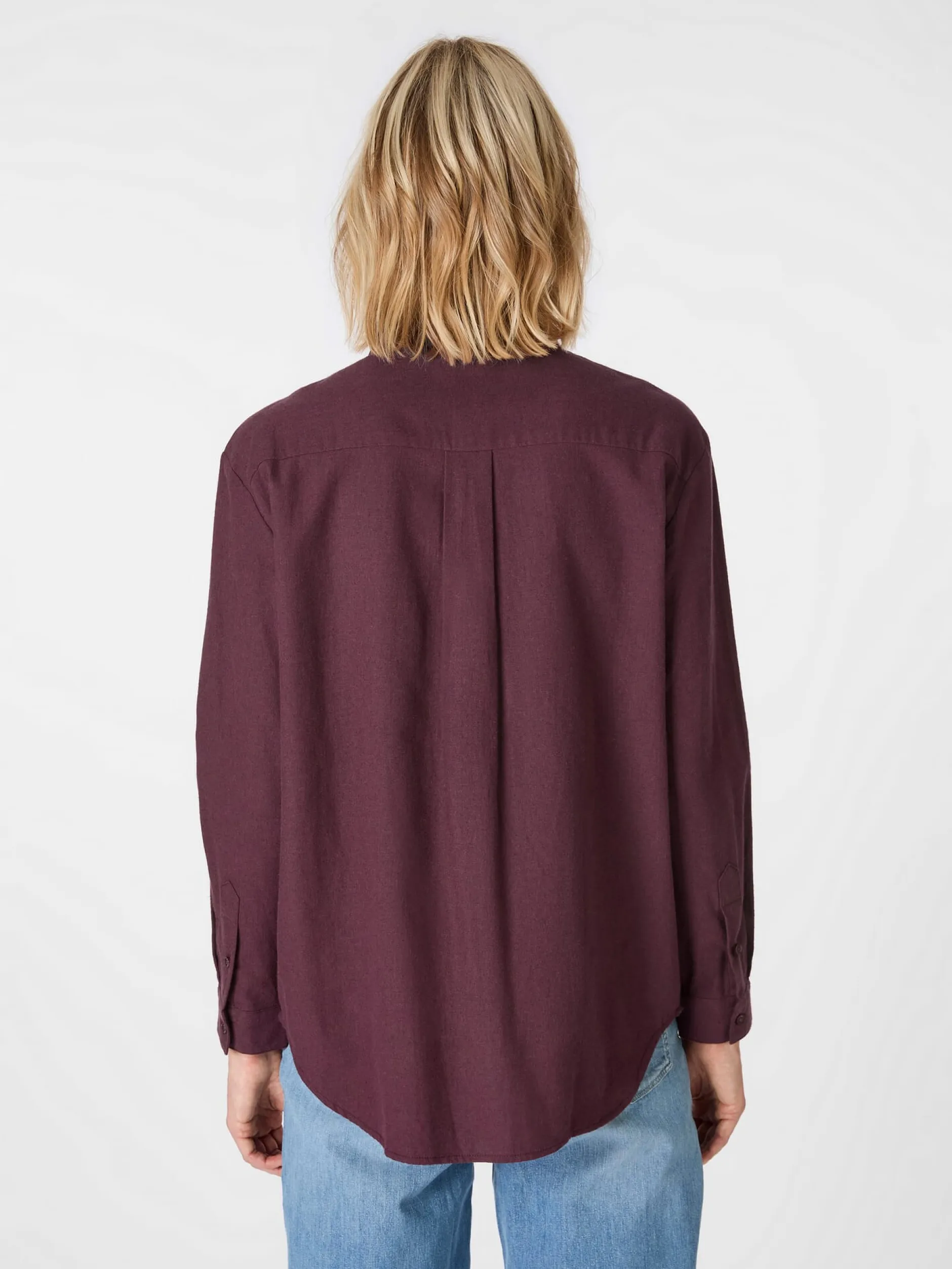 Knowledge Cotton Apparel Damen-Flanellbluse Weinrot Sale