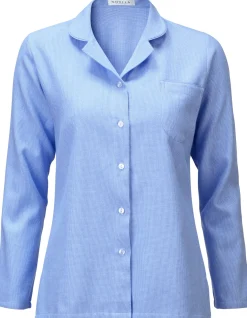Novila Damen-Flanellpyjama Hellblau Sale