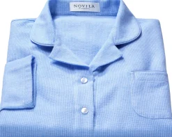 Novila Damen-Flanellpyjama Hellblau Sale