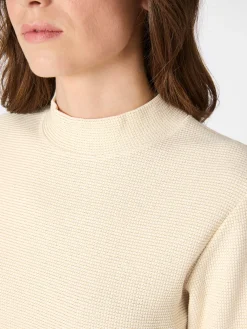 Alma & Lovis Damen-Glitzershirt Langarm Natur Sale