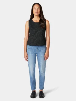 Alma ＆ Lovis Damen-Glitzertop Schwarz Discount