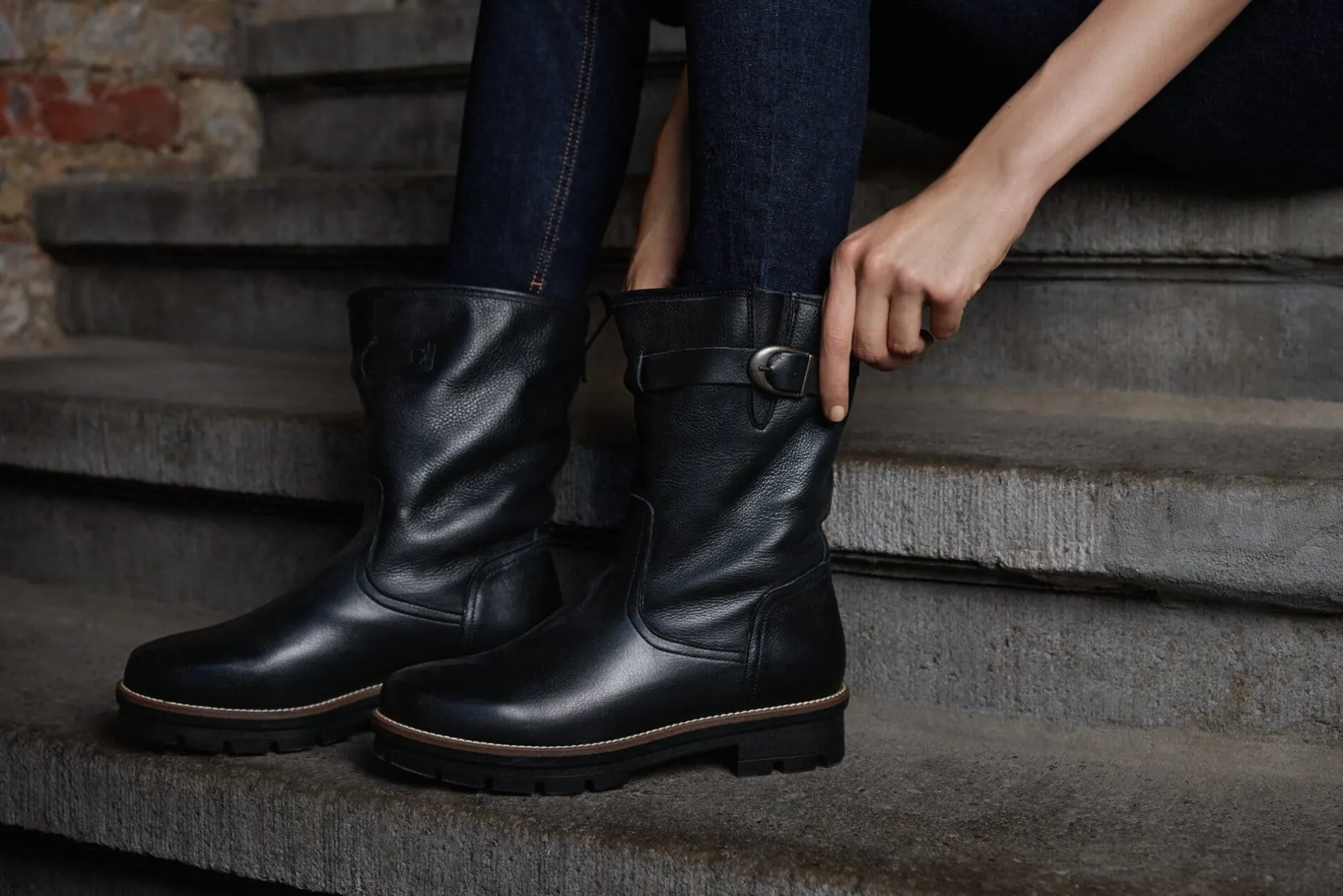 Werner Schuhe Damenhalbstiefel Rindleder gefüttert Schwarz Hot