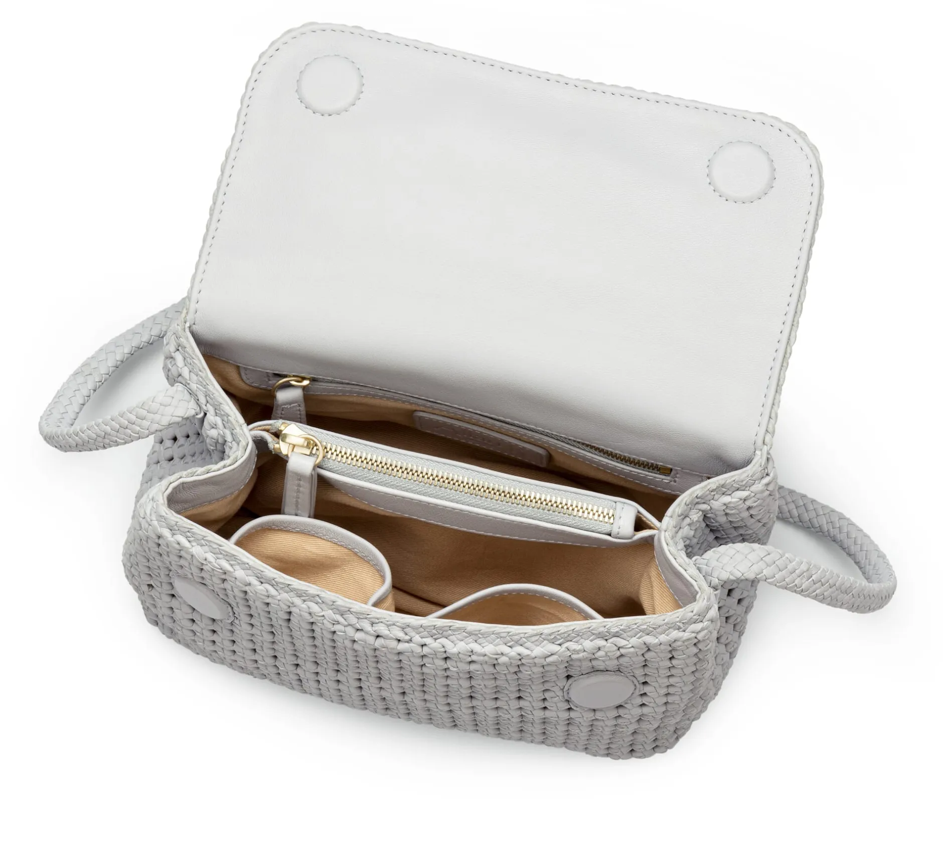 Allan K Damen-Handtasche geknüpft, hellgrau Discount