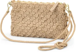 Allan K Damen-Handtasche strukturiert, champagner Hot