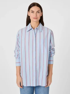 Armedangels Damen-Hemdbluse gestreift Hellblau New