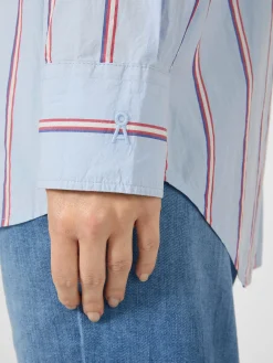 Armedangels Damen-Hemdbluse gestreift Hellblau New