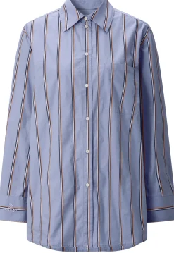 Armedangels Damen-Hemdbluse gestreift Hellblau Best