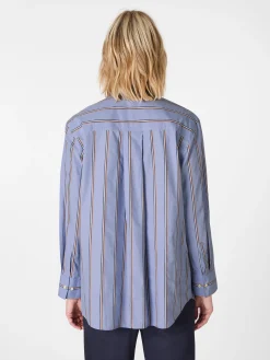Armedangels Damen-Hemdbluse gestreift Hellblau Best