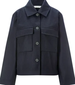 Christiane Strobel Damen-Hemdjacke Wolle Dunkelblau Clearance