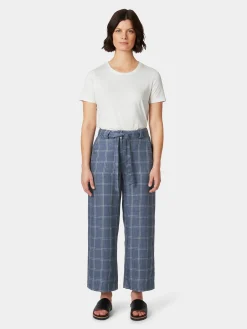 Manufactum Damenhose kariert Hellblau New